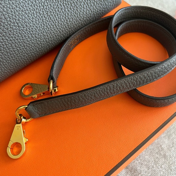 Authentic 28 cm Hermes KELLY Bag ETAIN Grey Togo Leather New in Box - Picture 3 of 10